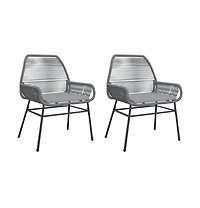 Garden Chair Grey Pe rattan Medium Durable Garden Chair