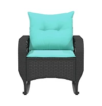Patio Rocking Chair Black, Turquoise