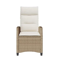 vidaXL Reclining Garden Chair Beige Pe rattan Standard
