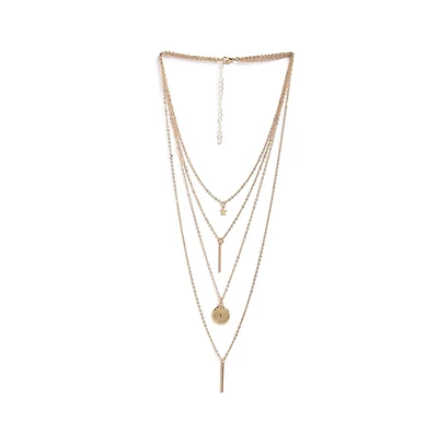 Sohi Women's Swirl Layered Necklace
