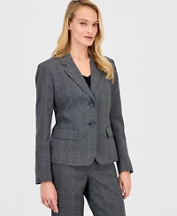 Le Suit Women's Notch-Lapel Mid-Rise Straight-Leg Pantsuit