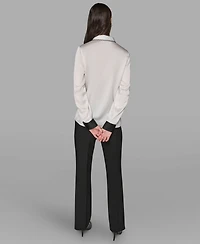 Karl Lagerfeld Paris Women's Color Block Long Sleeve Top