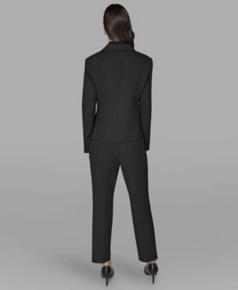 Karl Lagerfeld Paris Womens Novelty One Button Jacket Sleeveless Knit Top Slim Leg Pants