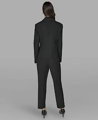 Karl Lagerfeld Paris Womens Novelty One Button Jacket Sleeveless Knit Top Slim Leg Pants