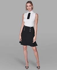 Karl Lagerfeld Paris Women's Button-Detailed Peplum Skirt