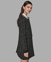 Karl Lagerfeld Paris Women's Round Neck Novelty Topper Jacket