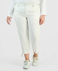 Style & Co Plus Tie-Hem Cropped Utility Pants, Exclusively at Macy's