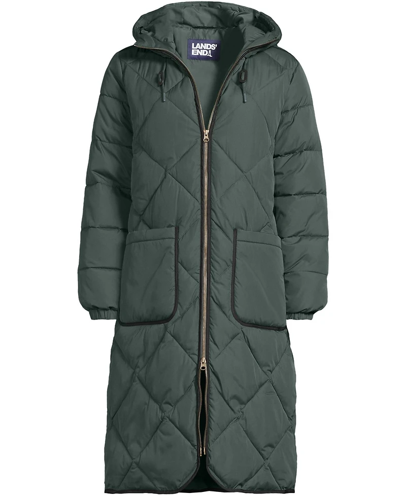 Lands' End Women's FeatherFree Insulated Diamond Quilted Maxi Coat