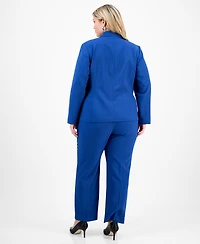 Le Suit Plus Notch-Lapel Mid-Rise Pantsuit