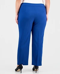Le Suit Plus Notch-Lapel Mid-Rise Pantsuit