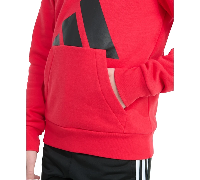 adidas Big Boys 8-20 Long-Sleeve Essential Logo Fleece Pullover Hoodie