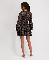 Siena Women's V-Neck Embroidered Woven Dress