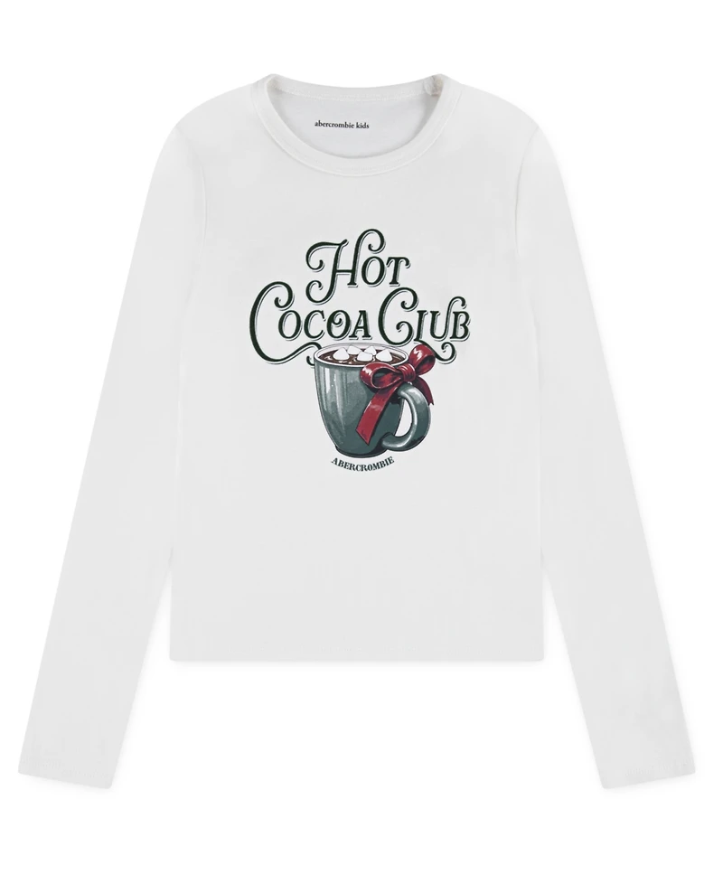 abercrombie kids Girls 5-18 Hot Cocoa Club Long Sleeve T-Shirt