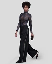Avec Les Filles Women's Wide Leg Straight Trousers