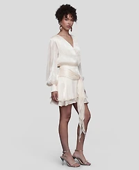 Avec Les Filles Women's Billowy Bodice Long Sleeves Mini Dress