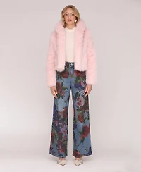 Avec Les Filles Women's Cropped Long Sleeve Jacket