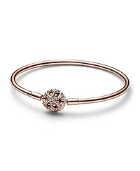 Pandora Rose Gold Plated Snowflake Clasp Bangle Bracelet