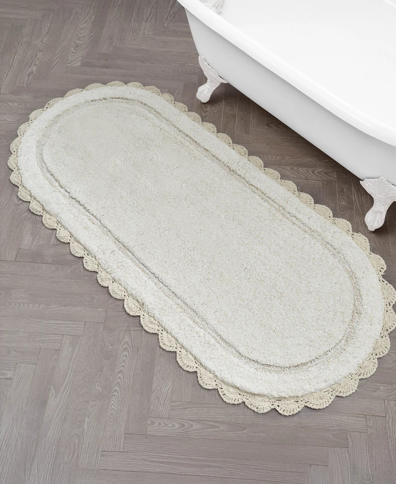 Laura Ashley Crochet Cotton Bath Rug
