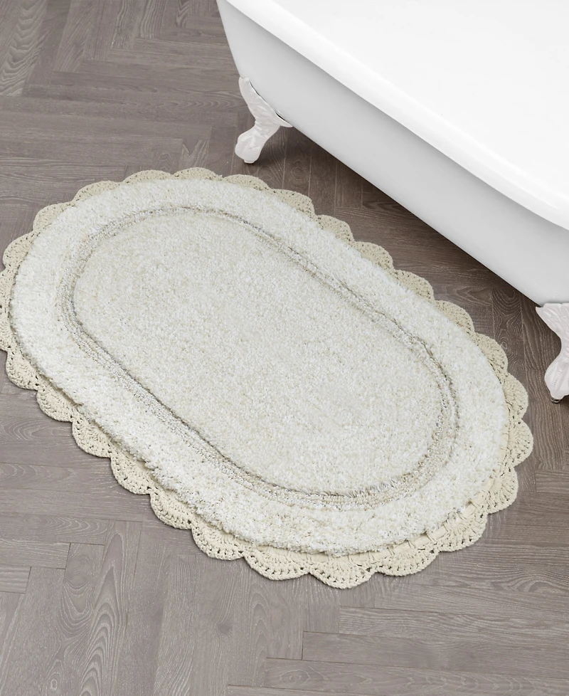 Laura Ashley Crochet Cotton Bath Rug