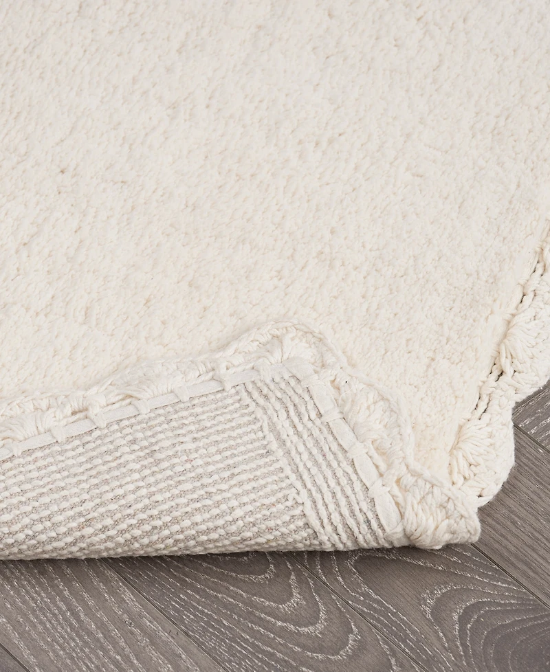 Laura Ashley Heathered Crochet Border Cotton Bath Rug