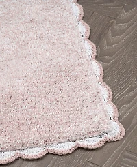 Laura Ashley Heathered Crochet Border Cotton Bath Rug Set