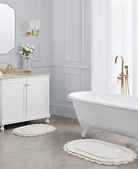 Laura Ashley Crochet Cotton Bath Rug Set