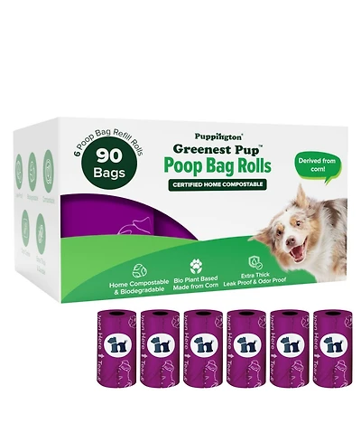 Compo Dog Poop Bags, 90 Bags, Plum Wine