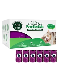 Compo Dog Poop Bags, 90 Bags, Plum Wine