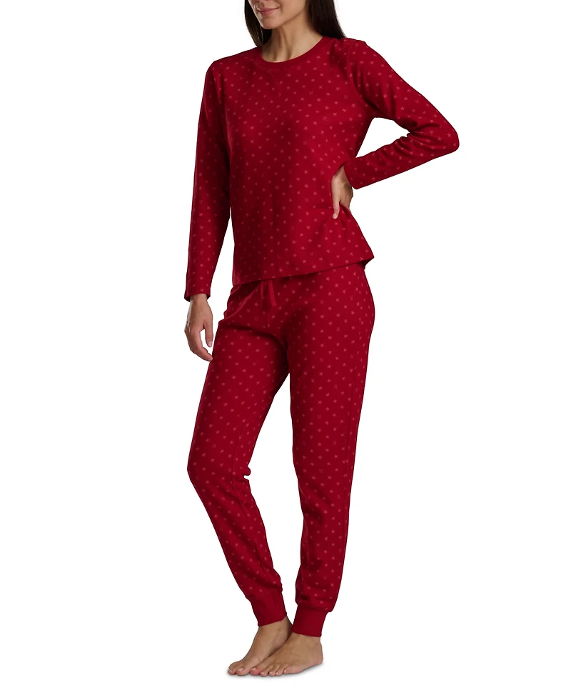 Tommy Hilfiger Women's 2-Pc. Packaged Printed Thermal Pajamas Set
