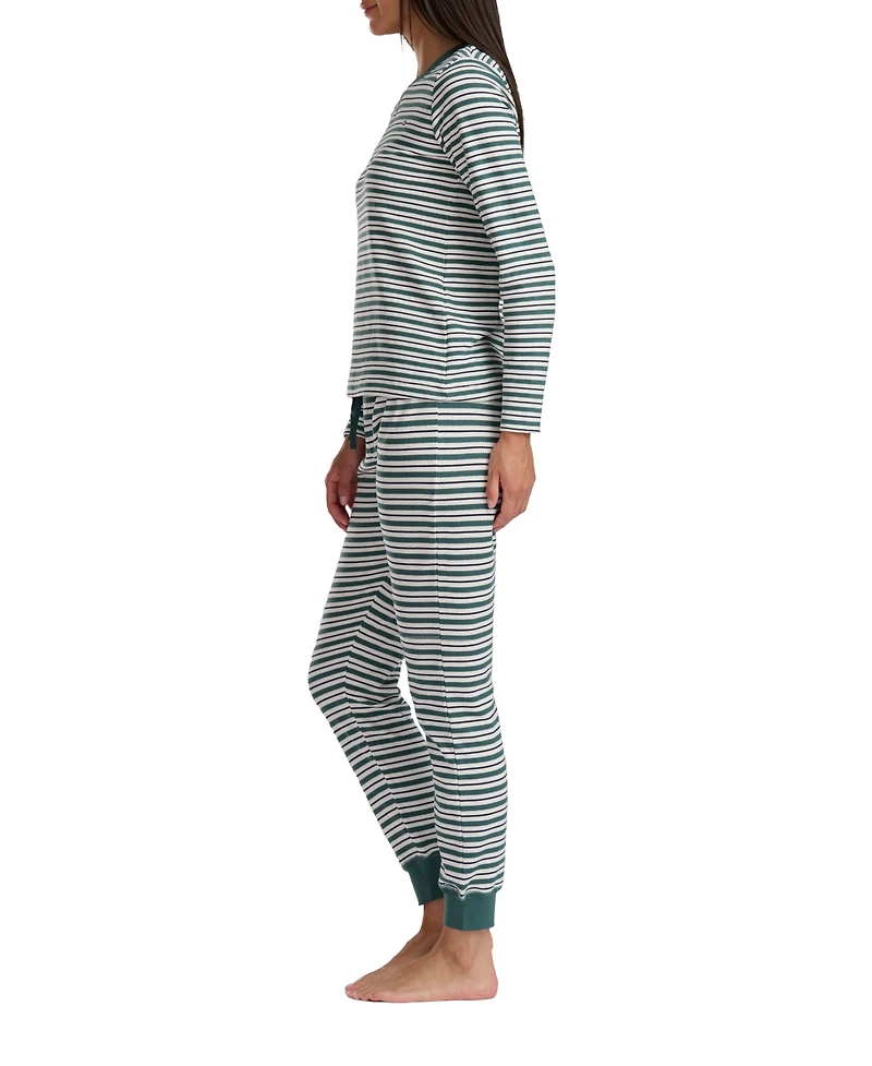 Tommy Hilfiger Women's 2-Pc. Packaged Printed Thermal Pajamas Set