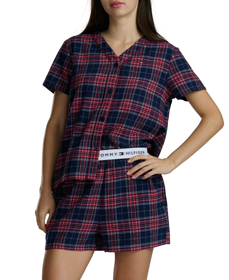 Tommy Hilfiger Women's 2-Piece Shorts Sleeve Top and Boxer Set