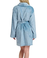 Tommy Hilfiger Women's Debossed Long Sleeves Plush Short Robe