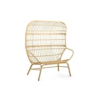 Chic Crate - Modern Light Brown Palos Outdoor Wicker Loveseat featuring Ergonomic Design for Ultimate Comfort