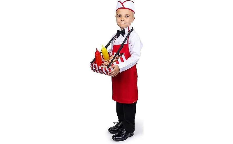Dress Up America Hot Dog Vendor Costume Set - Kids Boys & Girls
