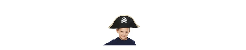 Dress Up America Kids Costume Pirate Hat - Black
