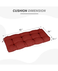 Aoodor 42" x 19.3" 5.1" Outdoor Polyester Tufted Bench Cushion, Water-resistant & Fade-Resistant, Cushion for Love Seat