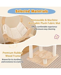 Gymax 4-in-1 Building Block Cat Tree w/ Space Capsule Nest Padded Platform Hanging Toy