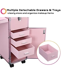 Byootique Portable Nail Table Workstation with Uv Led Nail Lamp Manicure Salon