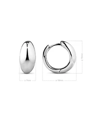 Devata Dome Hoop Earrings in Rhodium Plated Sterling Silver