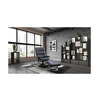 Parker Living Knight - Black Manual Reclining Swivel Chair and Ottoman