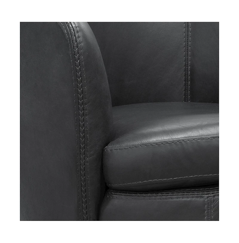 Parker Living Vintage Slate 100% Italian Leather Swivel Club Chair