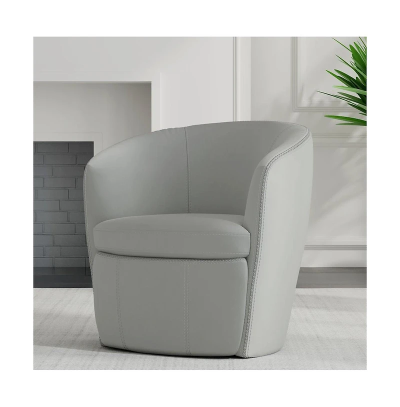 Parker Living Steamboat Ice 100% Italian Leather Swivel Club Chair