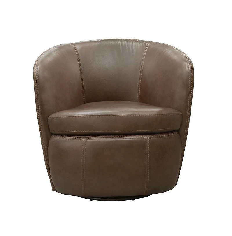 Parker Living Vintage Brown 100% Italian Leather Swivel Club Chair