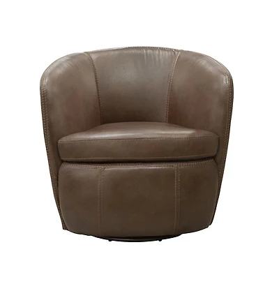 Parker Living Vintage Brown 100% Italian Leather Swivel Club Chair