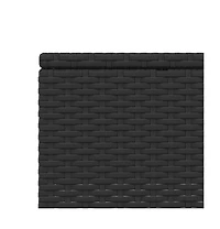 Patio Sunbed Black Pe Rattan Large Height-Adjustable