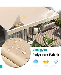 Aecojoy 8.2'x6.5' Manual Retractable Awning Sun Shade, Patio Canopy