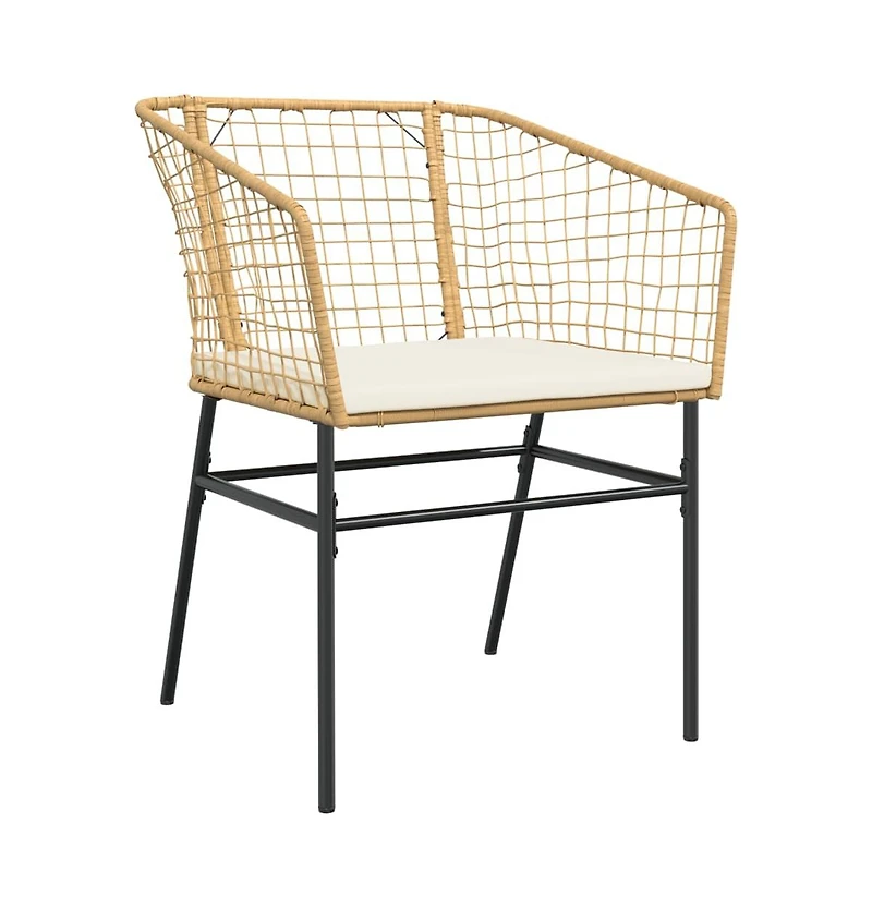Garden Chair Brown Pe rattan Standard Ergonomic Garden Chair