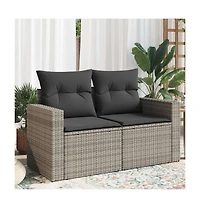 Garden Sofa Grey Pe rattan Medium Adjustable Feet Garden Sofa
