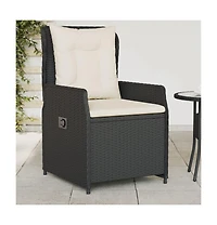 Reclining Garden Chair Black Pe rattan Standard outdoor chair size