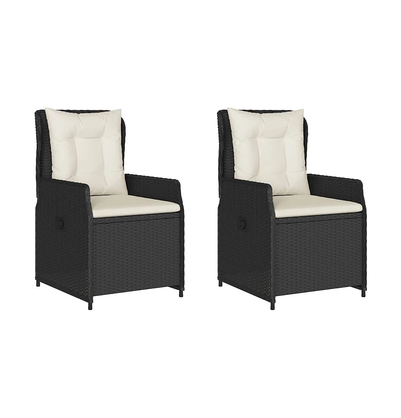 Reclining Garden Chair Black Pe rattan Standard outdoor chair size